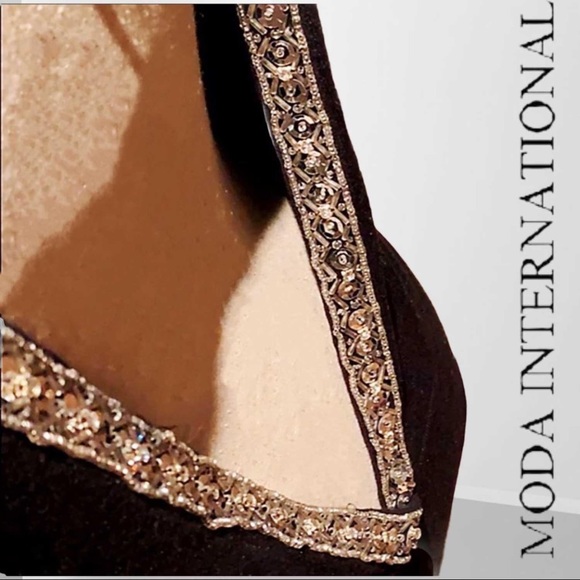 XS BRAND NEW! Moda International “Embellished Backless V” Top - Picture 5 of 5